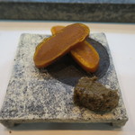 寿司栄 - 29年12月　唐墨大吟醸漬け、ブランデー漬け　ズワイ蟹味噌