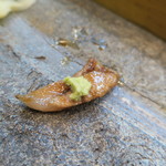 寿司栄 - 29年12月　鮪蛇腹　筋づけ炙り