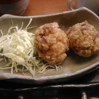 おうち - 三味丼（鶏竜田揚げ）