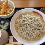 亀八庵 - 2017/7/2   ランチセット 盛りそばと小天丼（選択出来ます、小天丼、ワカメ丼、野菜天丼）） 900円