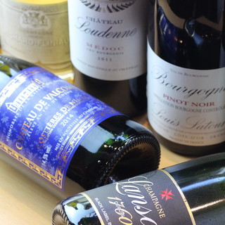 A wide selection of wines