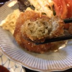 太公望本館 - ★本日のおすすめ Bセット（カキフライとかにクリームコロッケ＋まぐろネギ）（1000円）★牡蠣の正体！