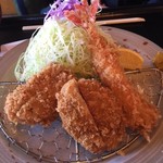 とんかつ とんQ - ランチのヒレカツ海老フライ定食