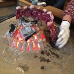 柳家 - 熊肉の肩ロース炭火焼き