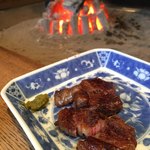 柳家 - 鹿肉ロース炭火焼き　柚子胡椒添え