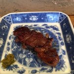 柳家 - 鹿肉ロース炭火焼き　柚子胡椒添え