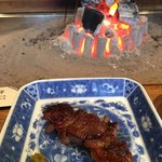 柳家 - 鹿肉ロース炭火焼き　柚子胡椒添え