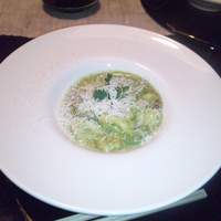 藤右ェ門 栄 - 里芋のニョッキ　パンチェッタとそら豆のジェノバソース