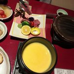 旬菜湯宿 大忠 - チーズフォンデュと石焼ステーキ。