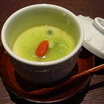 馳走　かく田 - ＜2011年5月＞茶碗蒸し（小柱と青梅）