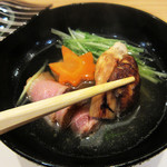 阿波座 なが友 - 4.椀物:合鴨ロースと松茸のハリハリ椀