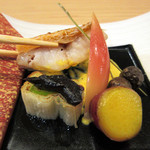 阿波座 なが友 - 6.焼物:白甘鯛 下仁田ネギの田楽 ムカゴ 丸十/下にオランデーズソースで