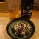 鍋横 れすよし - ふぐ皮ポン酢とホッピー