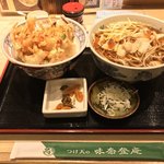 味奈登庵 - 肉南蛮そば＋かき揚げ天丼！