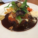 洋食屋料理番 - 2017.11.1  カキフライのせベーコントマトチーズハンバーグ