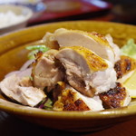 ん。 - 料理写真:地鶏の岩塩焼き