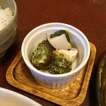 ジャム cafe 可鈴 - 椎茸と里芋のバジル焼き。里芋とバジル、意外に相性◎なんですよ～