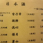 すし善 - メニュー