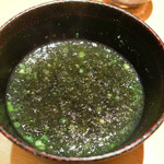 鮨 さいとう - あおさの味噌汁