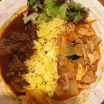 SPICY CURRY 魯珈 - 選べる2種カレー(ミャンマー風豚と白菜＆ラムver)