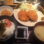 Hakata Motsunabe Yamaya - メンチカツ定食＠1100円
                        