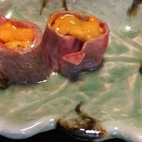 蟹工船 袖ヶ浦店 - ウニの牛肉巻き   とろける   見て感動   食して   感謝
