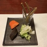 鰻はし本 - 骨せんべいと有機野菜のお漬もの