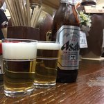 大西酒店 - 大瓶ビールで注文したら、スパドラ出てきたけど、ほかのお客さんはサッポロ赤星やキリン飲んでたw