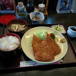 割烹 九重 - ランチ・アジフライ定食(800円)