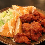 彩菜館 - もつ鍋セットの小皿料理(鶏唐とイカフライ3人前)