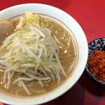 千里眼 - ラーメン 麺160g ヤサイ少なめ・ショウガ増し・カラアゲ増し別皿で 730円