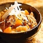 Stewed beef tendon and offal with Sakura miso