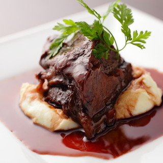 Our proud dish “Beef cheek stew in red wine”