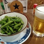 大衆酒場 俺流 - 枝豆と生ビール