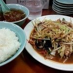 千里飯店 - 肉野菜炒め(定食)  1,100円