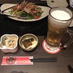 茨城地産地消の店 あんこう鍋×常陸牛 全席個室 もんどころ - つきだしとビール