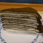 パリパリチョコミルククレープ（とアイスコーヒー）のケーキセット