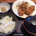 博多もつ鍋 やまや 札幌駅前通り店 - 鶏の唐揚げ明太風味定食
