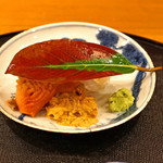 旬席 鈴江 - 南淡路さんの赤貝、鯛、雲丹