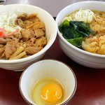 山田うどん - 料理写真:パンチセット＋かき揚げ