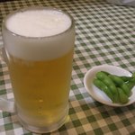 上海王 - 生ビールとお通し　\450