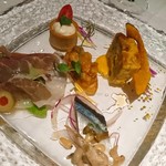 ベッラ・ヴィスタ - 前菜盛り。クリームチーズのタルト風、キィッシュなど、どれも美味しい(*´∀｀)