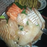 魚笑 - 刺身定食の特上の刺身