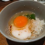 鳥茂 - 箸休め　オクラ　黄身　とろろ