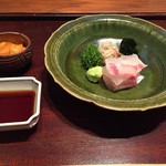 神楽坂 石かわ - ★8豊後水道産の鯛 ☆9エゾバフンウニ