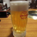 炭火焼肉たけさん亭 - オリオン生ビール 550円(税別)　(2017.11)