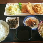 味ノ蔵 - 料理写真:日替りランチ コロッケ＆チーズ豚カツ＆にゅう麺 ￥600