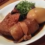 分家 無邪気 - 味噌おでん（豚骨、ロールキャベツ、厚揚げ、玉子）