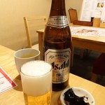 木楽 - 中瓶ビール600円