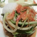 モナリザ - 桜海老と新茶のリゾットのアップ